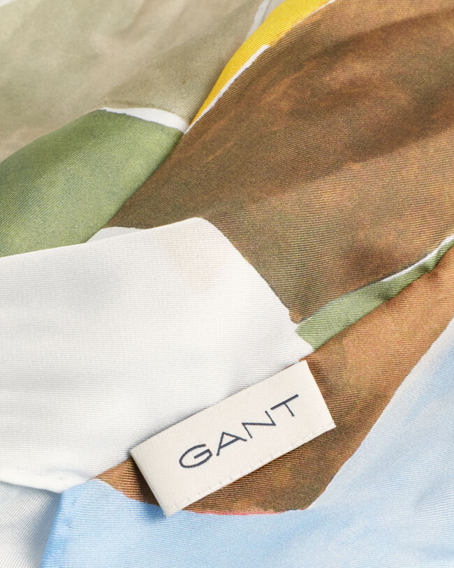 Pitkä Art Print ‑silkkihuivi