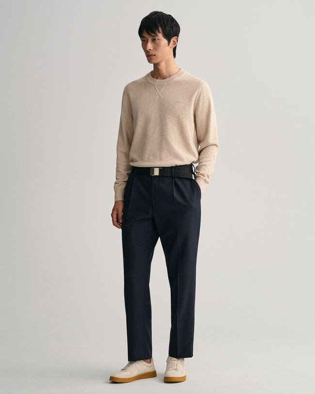 Flamme-puuvillaneulepusero, jossa py&ouml;re&auml; p&auml;&auml;ntie