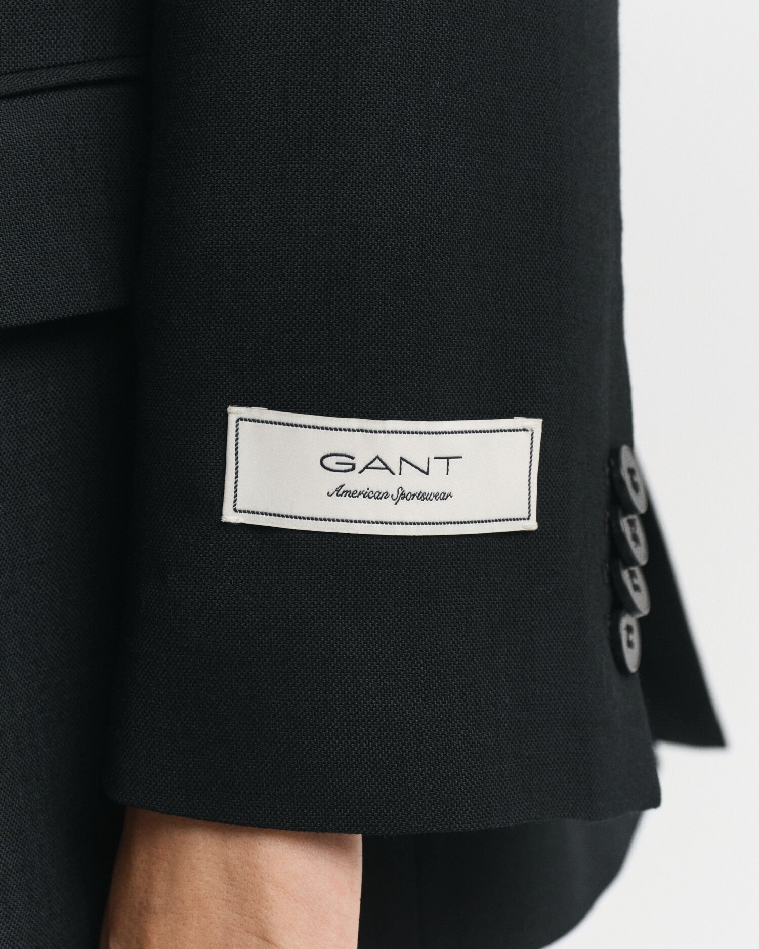 Relaxed fit ‑mitoitettu kaksirivinen Hopsack-villasekoitebleiseri