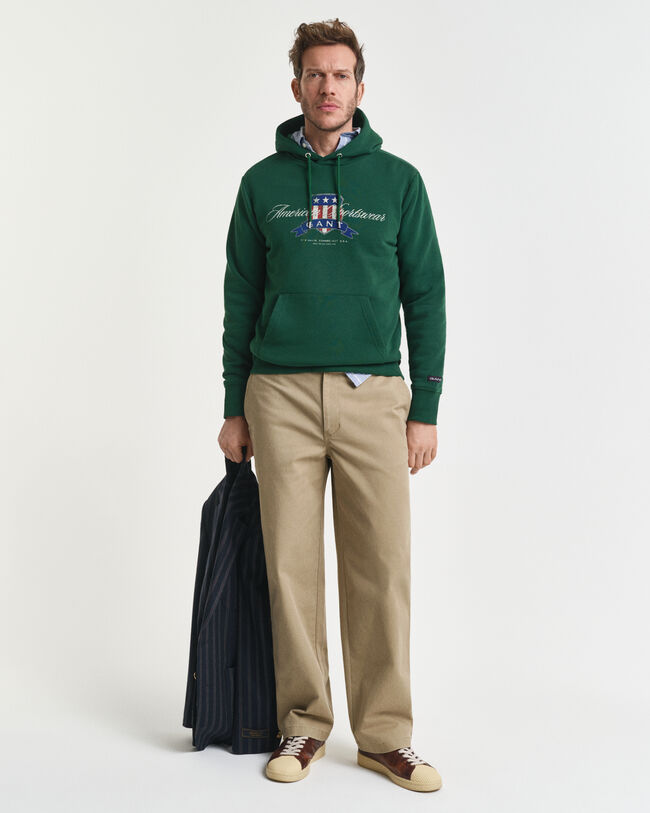 Relaxed fit ‑mitoitetut puuvillatvillichinot