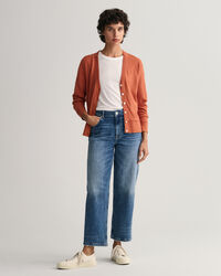 Keve&auml; puuvillaneuletakki, v‑p&auml;&auml;ntie