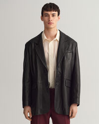 Oversized fit ‑mitoitettu nahkableiseri