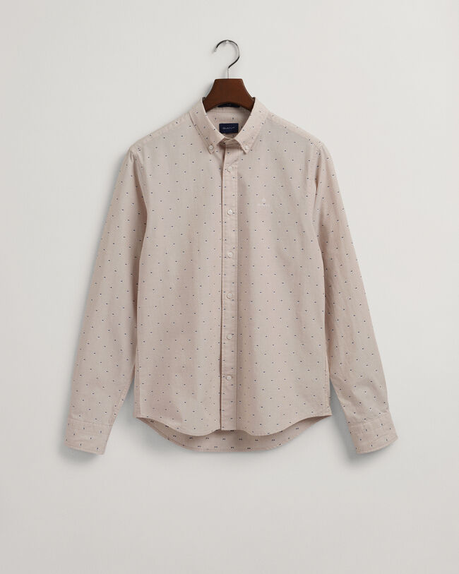 Slim fit ‑mitoitettu paita dobby-pilkkukuosilla