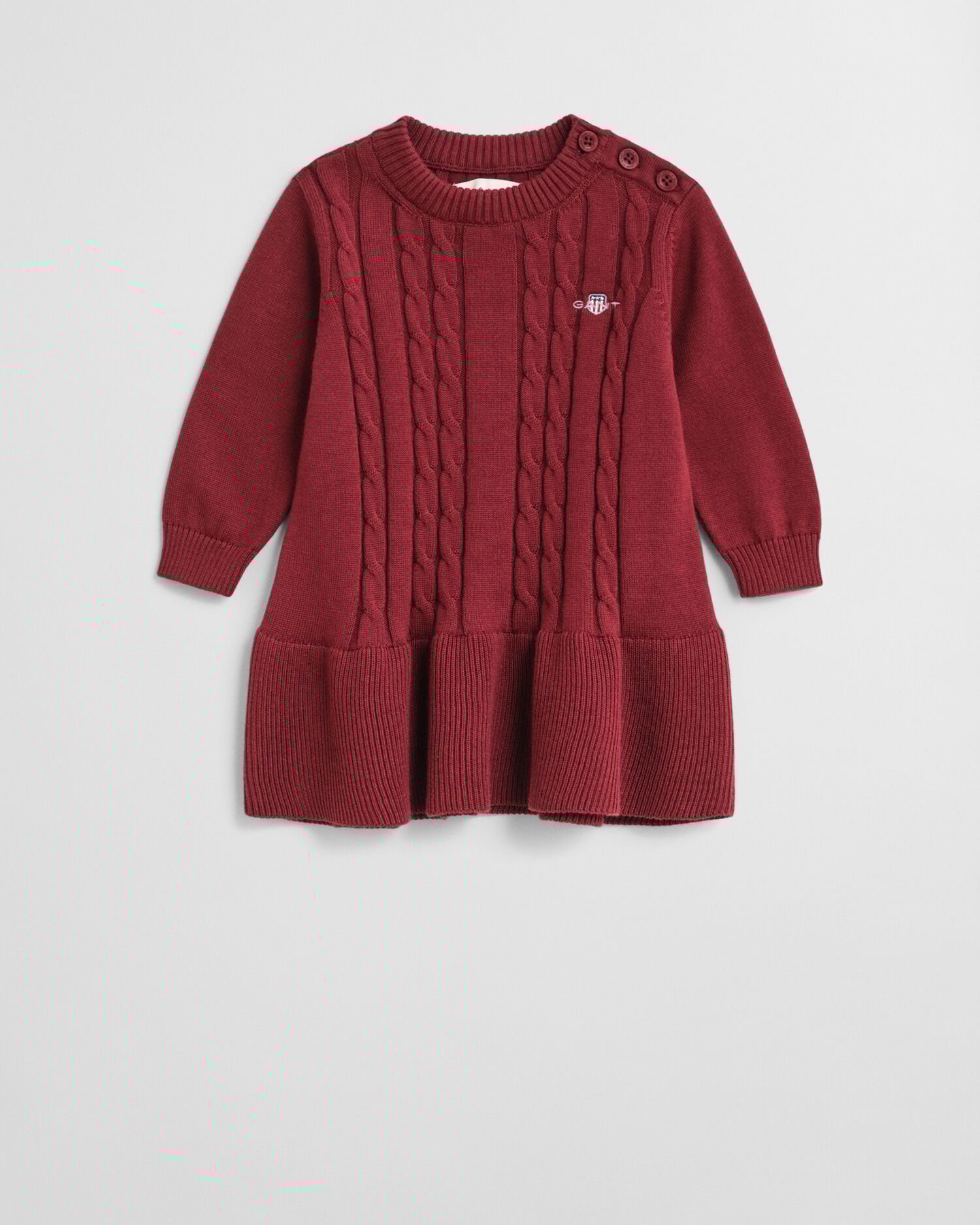 Baby Girl ‑malliston puuvillainen palmikkoneulemekko