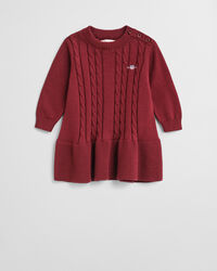 Baby Girl ‑malliston puuvillainen palmikkoneulemekko