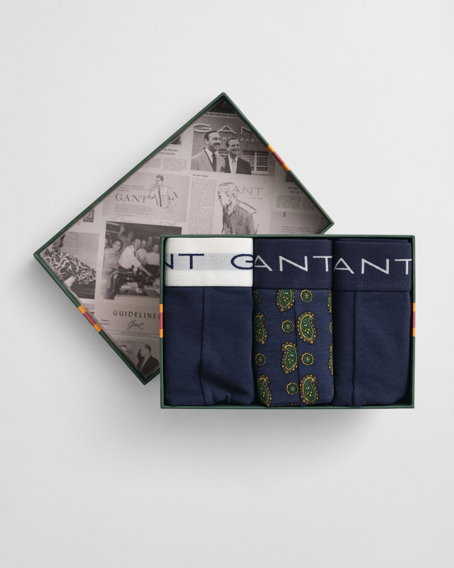 Paisley-printtibokserit lahjapakkauksessa (3 kpl)