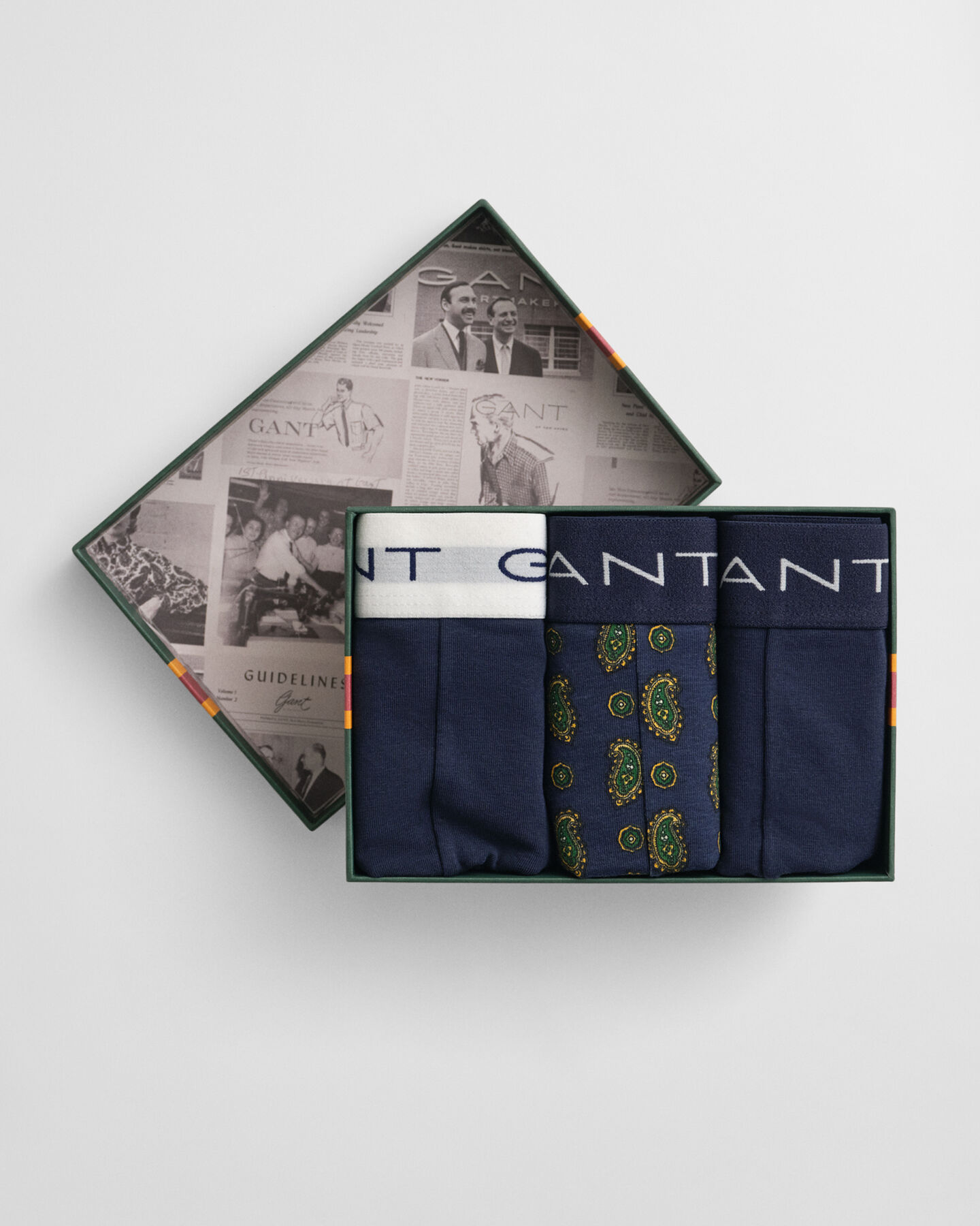 Paisley-printtibokserit lahjapakkauksessa (3 kpl)