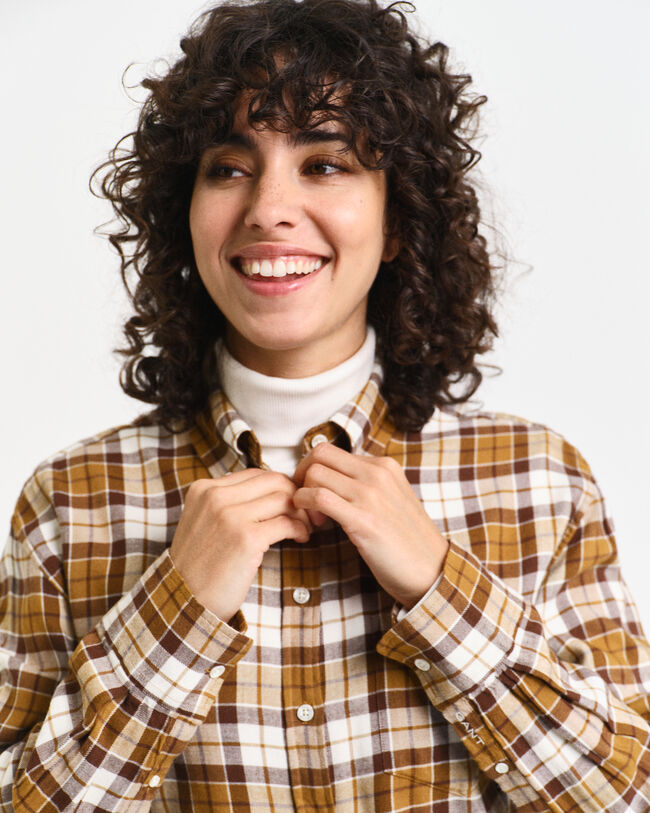 Relaxed fit ‑mitoitettu ruudullinen flanellipaita