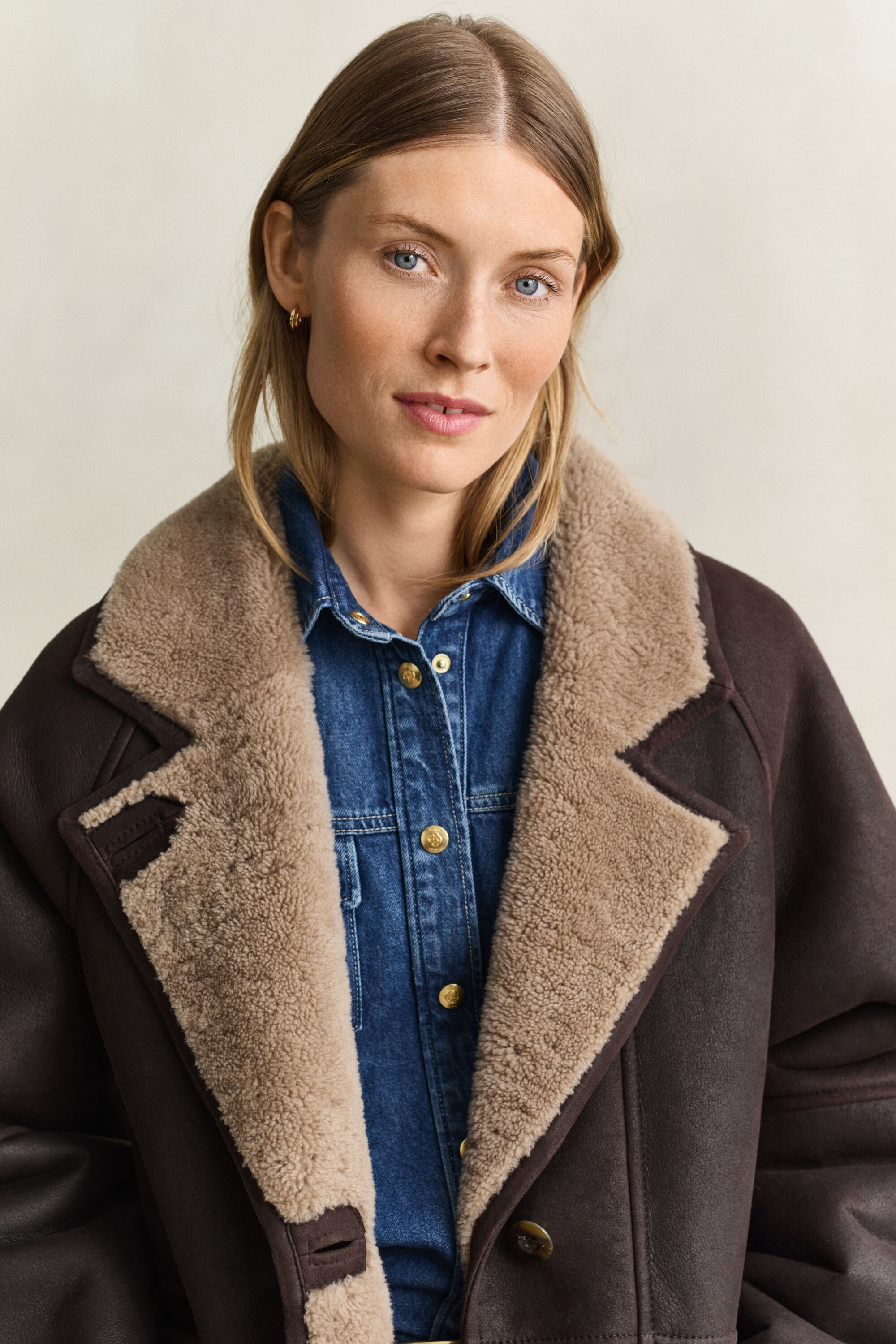 Shearling-takki