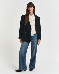 Monivärinen neulepusero, pyöreä pääntie