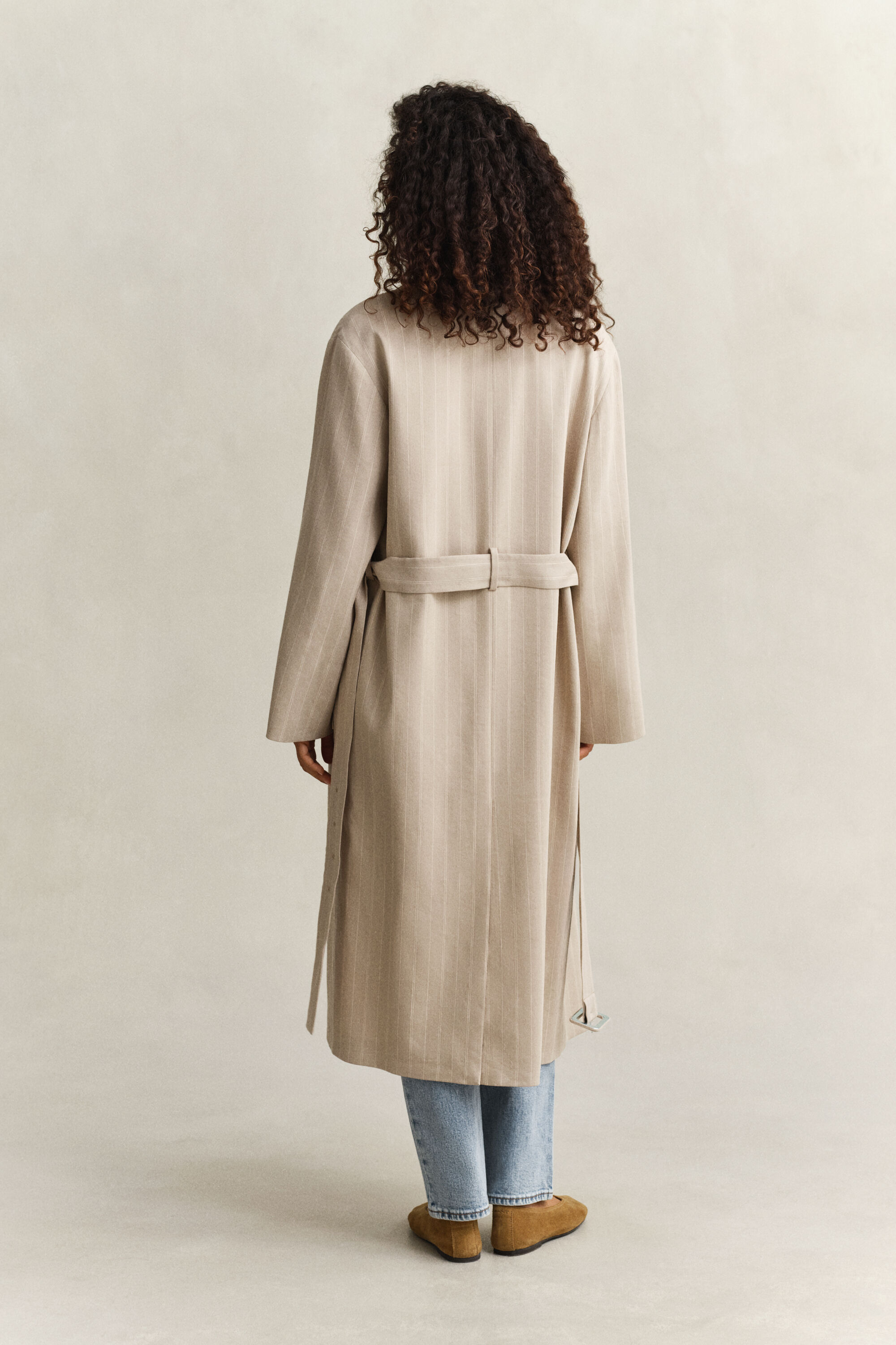 Liituraidallinen pellavasekoitetakki