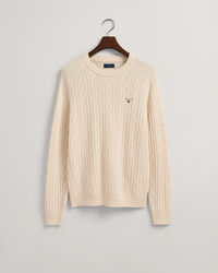 Lampaanvillainen palmikkoneulepusero, py&ouml;re&auml; p&auml;&auml;ntie