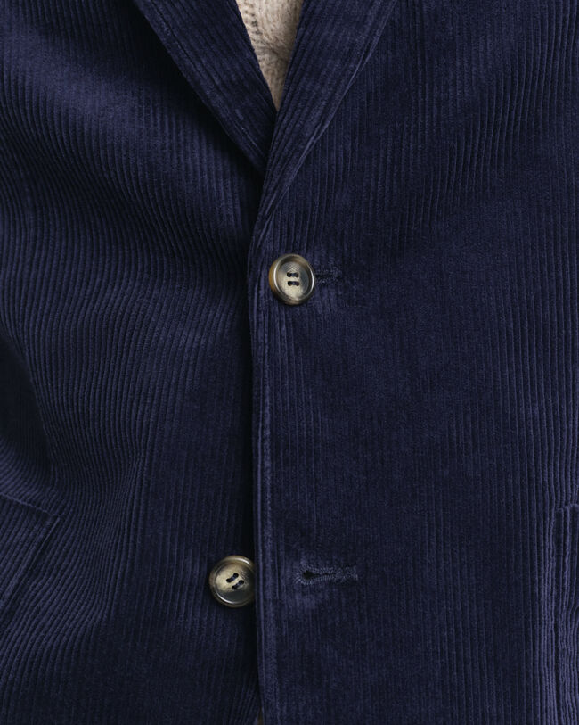 Regular fit ‑mitoitettu vakosamettibleiseri