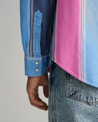 Relaxed fit ‑mitoitettu raidallinen paita paksua tvilli&auml;