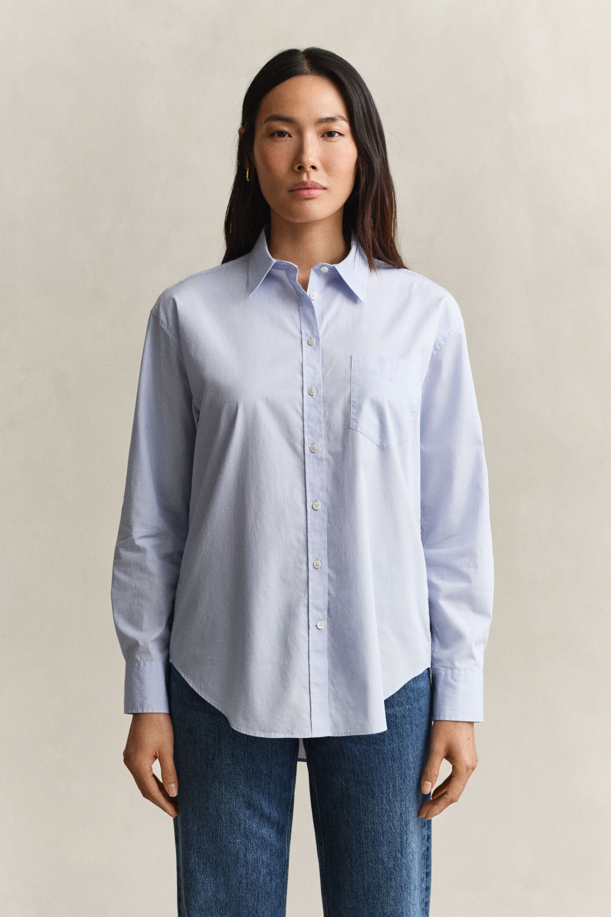 Relaxed fit ‑mitoitettu Classic-popliinipaita