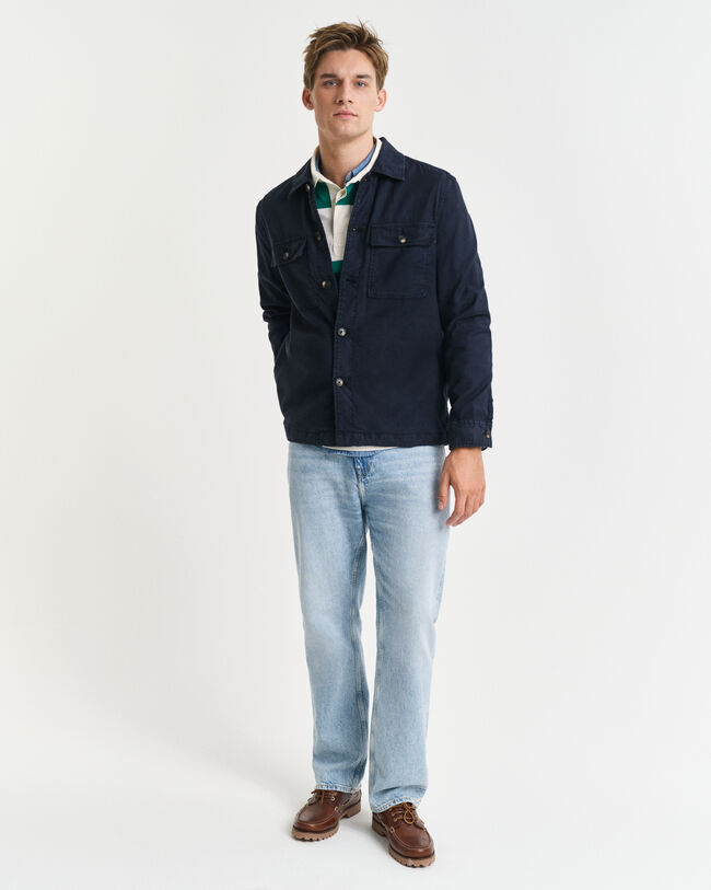 Regular fit ‑mitoitettu pusakka puuvilla-pellavaa