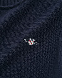 Klassinen puuvillaneulepusero, pyöreä pääntie