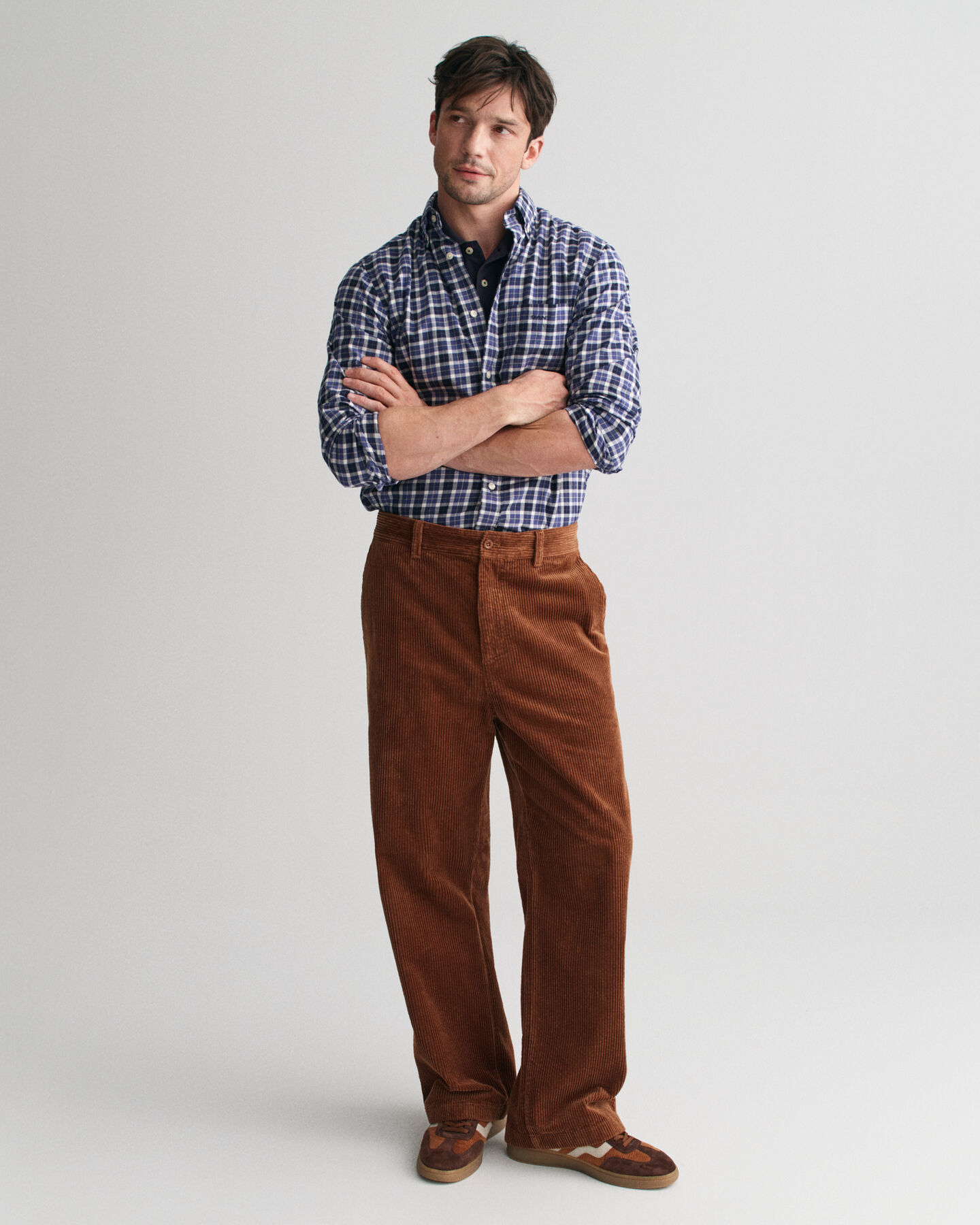 Regular&nbsp;fit ‑mitoitettu ruutupaita kevyest&auml; tvillist&auml;