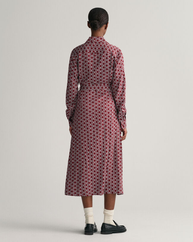 Slim fit ‑mitoitettu geometrisesti kuvioitu paitamekko