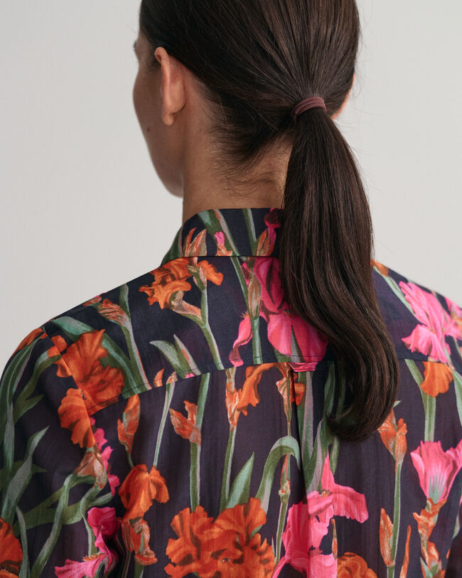 Regular fit ‑mitoitettu printtikuvioitu Iris‑paita puuvilla-silkkisekoitetta