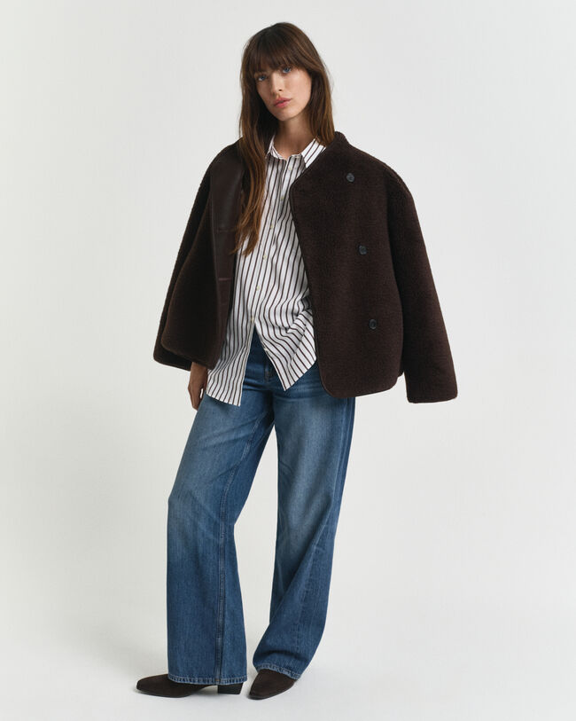 Relaxed fit ‑mitoitettu raidallinen Classic-popliinipaita