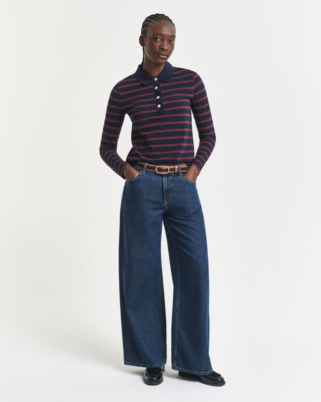 Pitkähihainen Breton-raidallinen pikeepaita