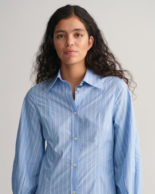 Midimittainen raidallinen paitamekko