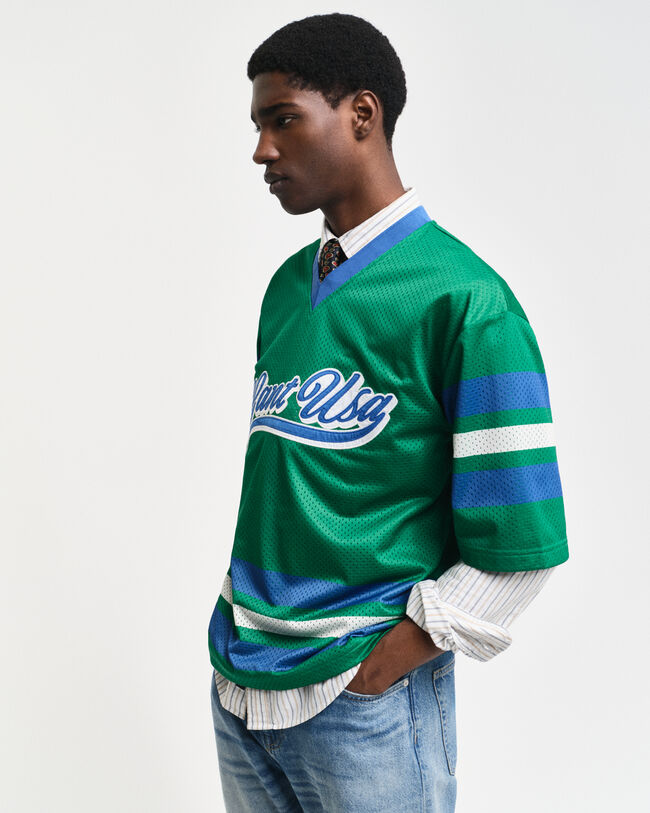 Verkkokankainen lyhythihainen urheilupaita