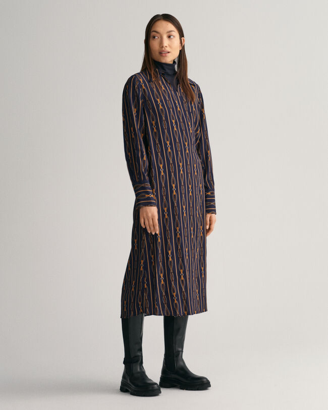 Regular fit ‑mitoitettu raidallinen Rope-kietaisumekko