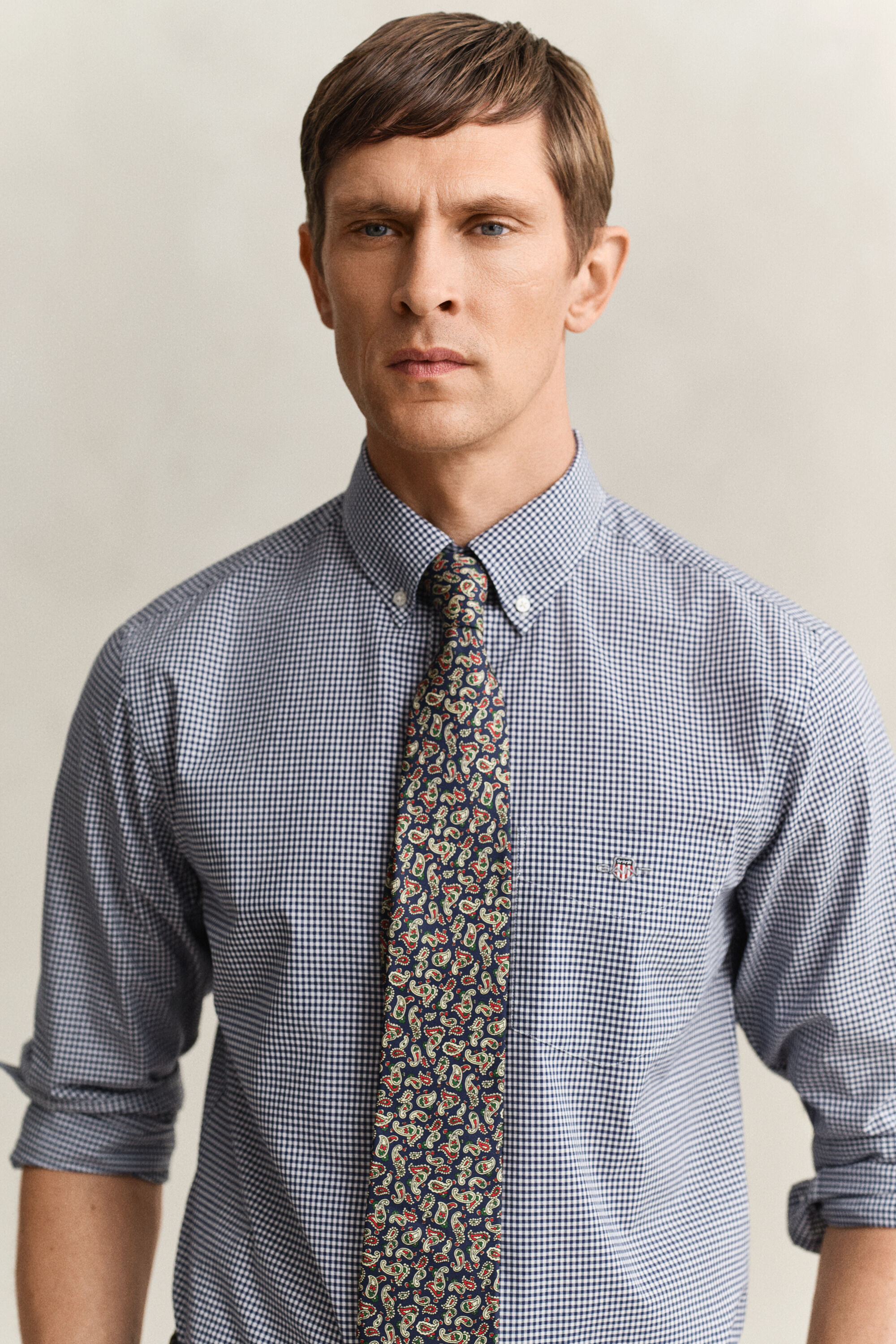 Gingham-ruudullinen Classic-popliinipaita