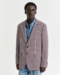 Regular fit ‑mitoitettu ruudullinen puuvillasekoitebleiseri