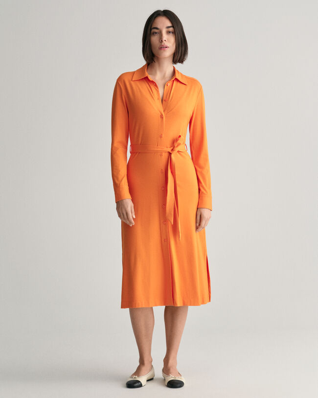 Slim&nbsp;fit ‑mitoitettu paitamekko jerseyneulosta