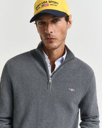 Kohopintainen puuvillaneulepusero, vetoketjukaulus