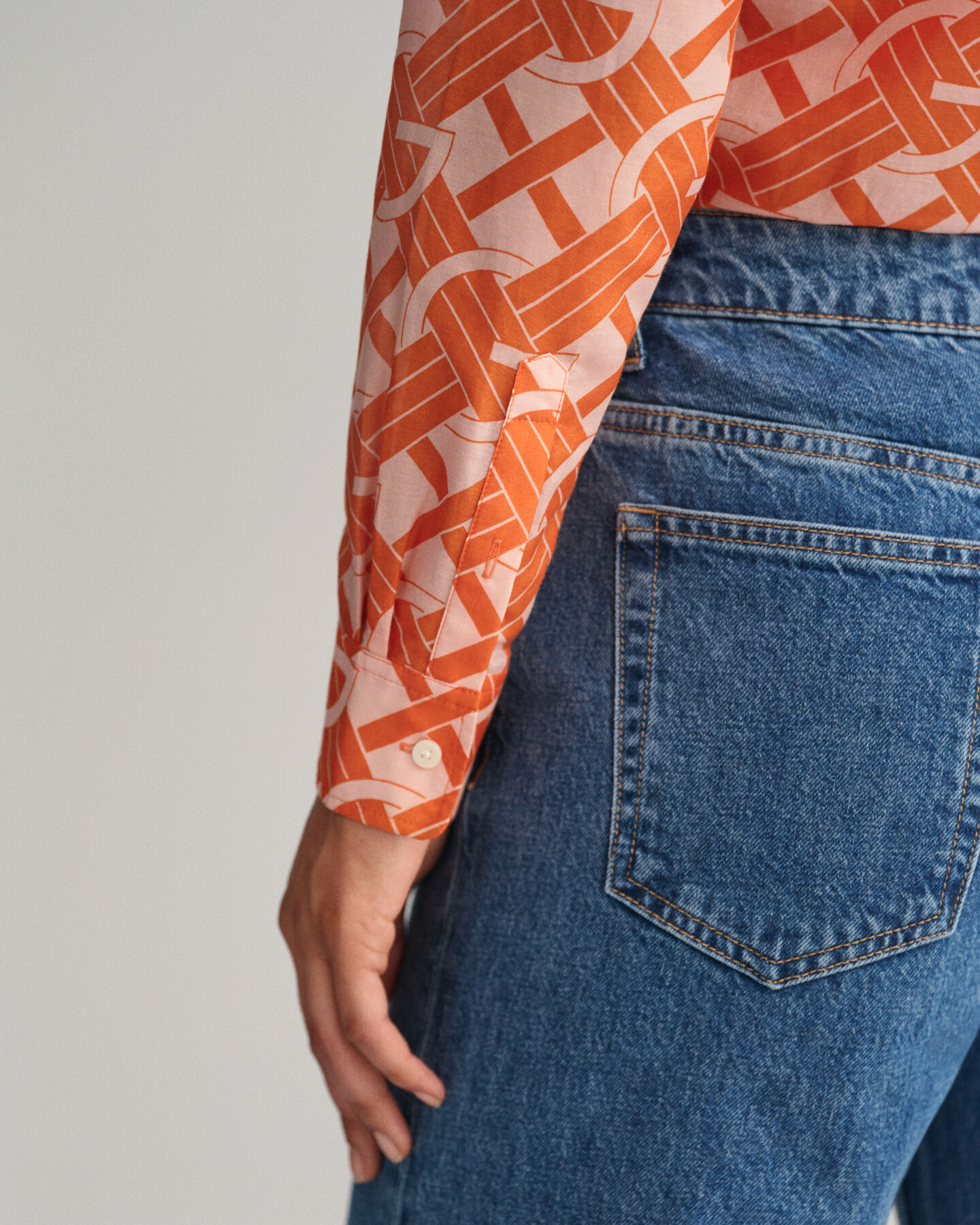 Regular fit ‑mitoitettu G Patterned ‑puuvilla-silkkipaita