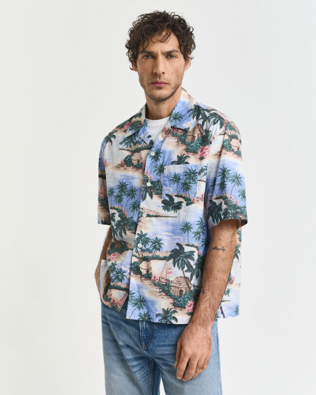 Relaxed fit ‑mitoitettu Island-printtipaita