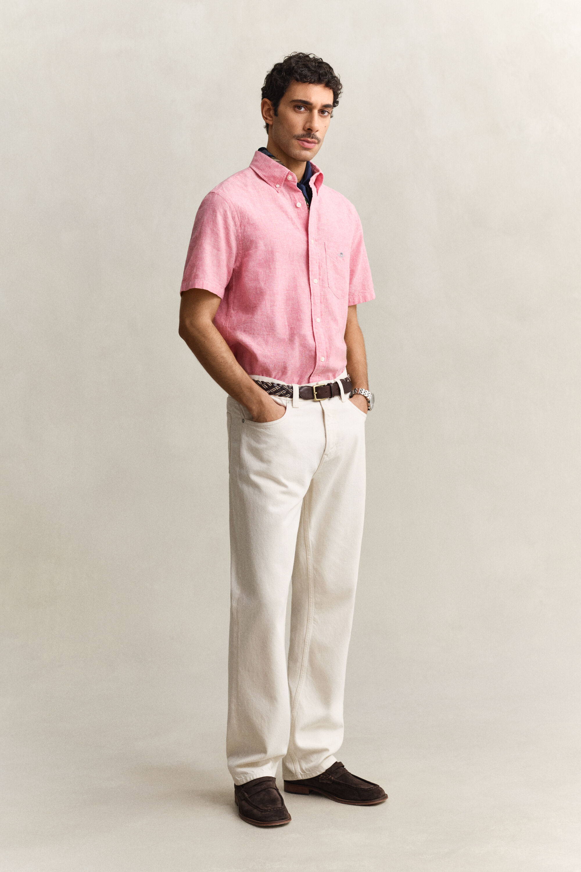 Lyhythihainen pellavasekoitepaita