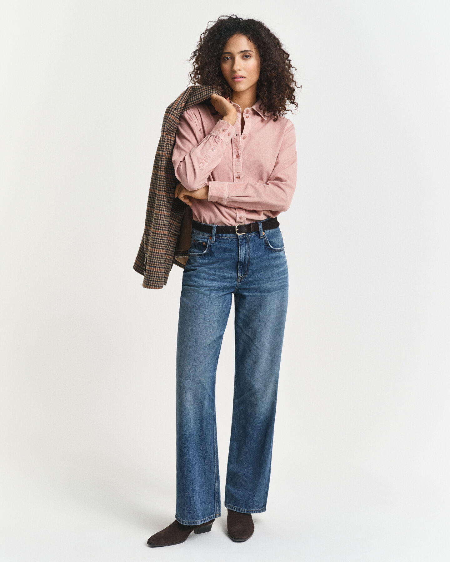 Regular fit ‑mitoitettu vakosamettipaita