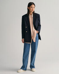 Oversized fit ‑mitoitettu raidallinen silkkipaita