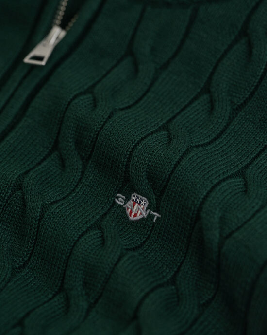 Teens-malliston vetoketjukauluksellinenpalmikkoneule puuvillaa