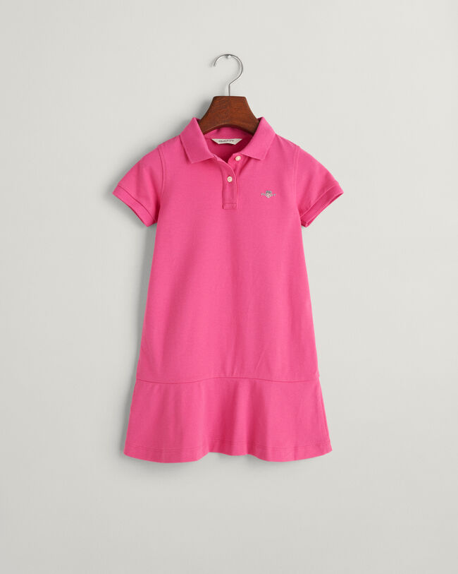 Girls-malliston lyhythihainen leve&auml;helmainen pikeemekko