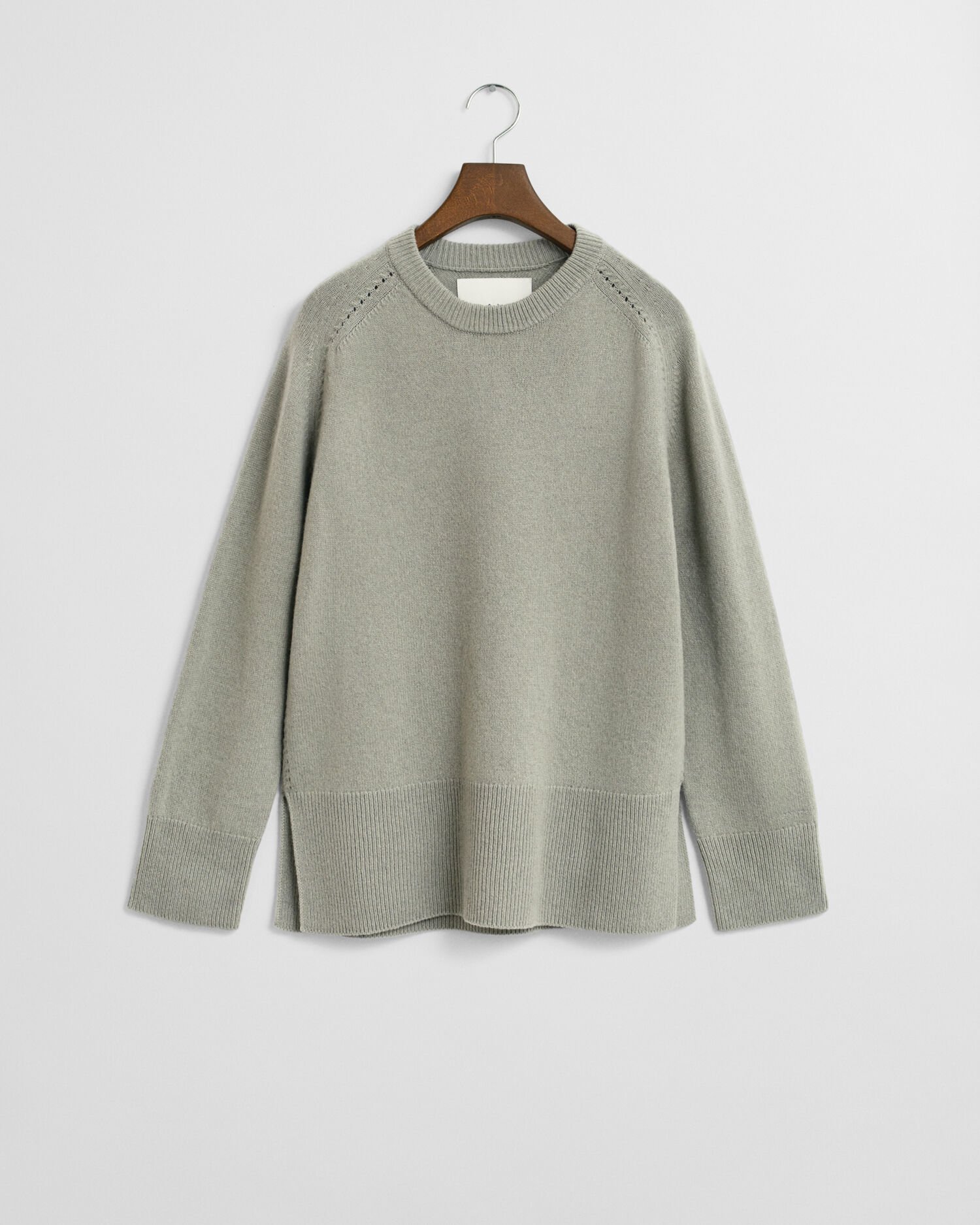 Pehmeä villa-kašmirsekoitteinen neulepusero, pyöreä pääntie