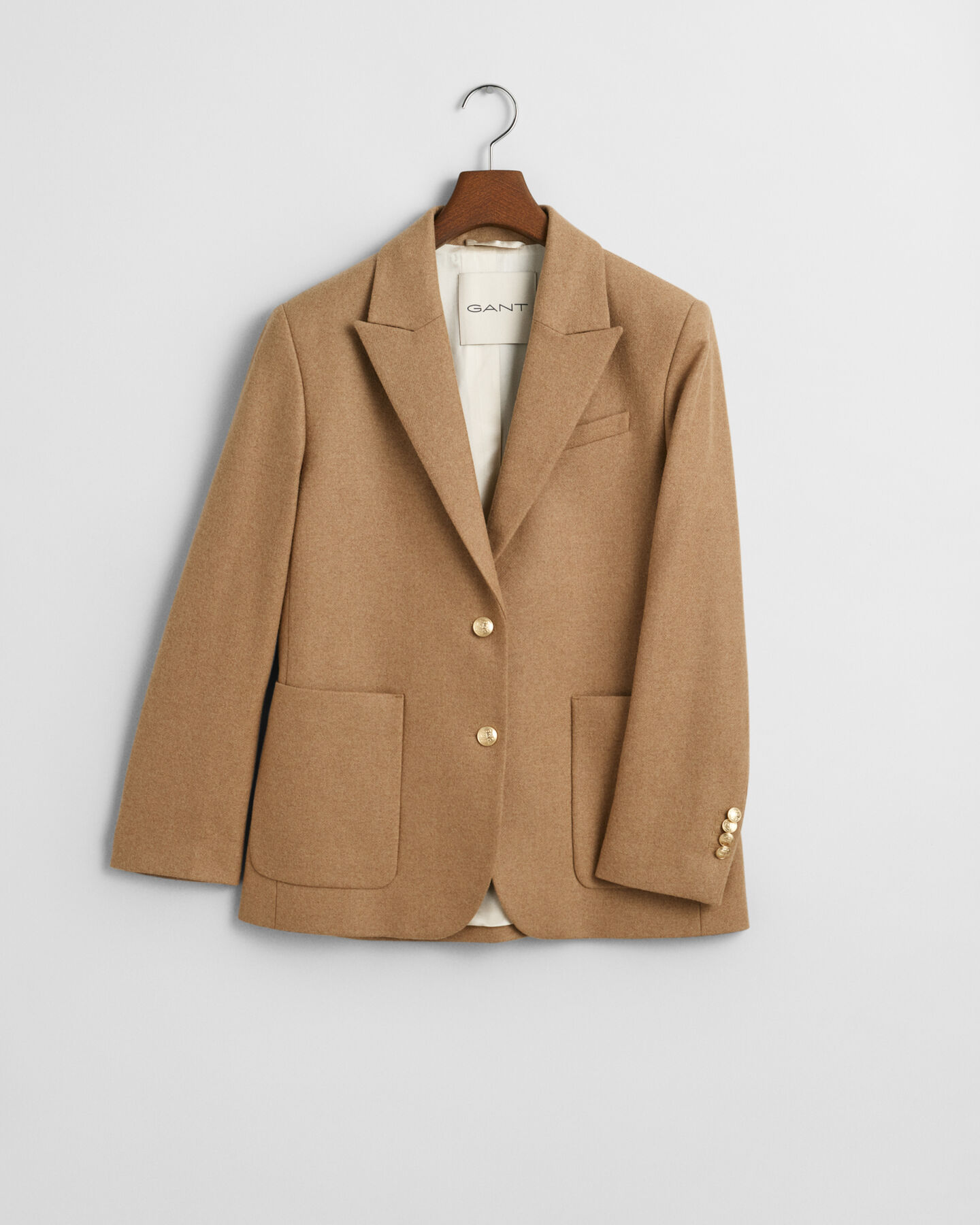 Regular&nbsp;fit ‑mitoitettu flanellinen klubitakki