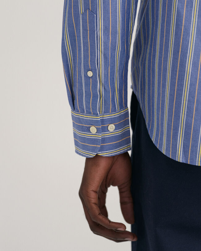 Regular fit ‑mitoitettu raidallinen popliinipaita