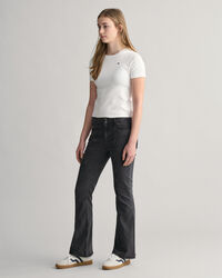 Teen Girls ‑malliston ribbineulottu Shield‑t‑paita