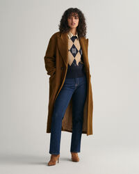 Ohut Argyle-neulepusero, jossa pyöreä pääntie