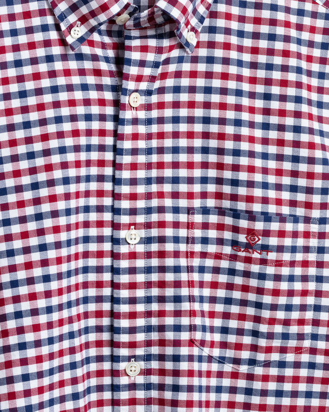 Kaksiv&auml;rinen regular fit ‑mitoitettu, gingham-ruutuinen oxford-paita