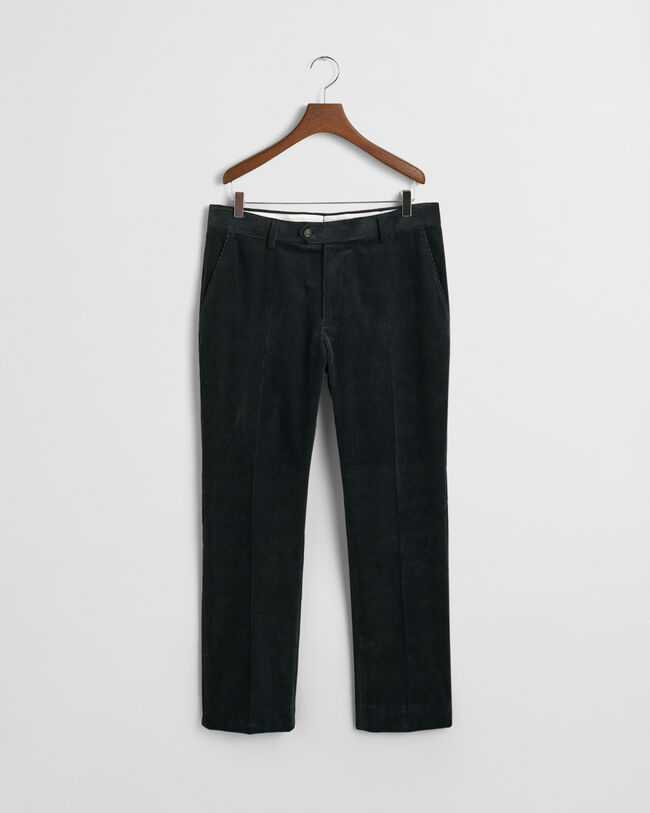 Slim fit ‑mitoitetut vakosamettiset puvunhousut