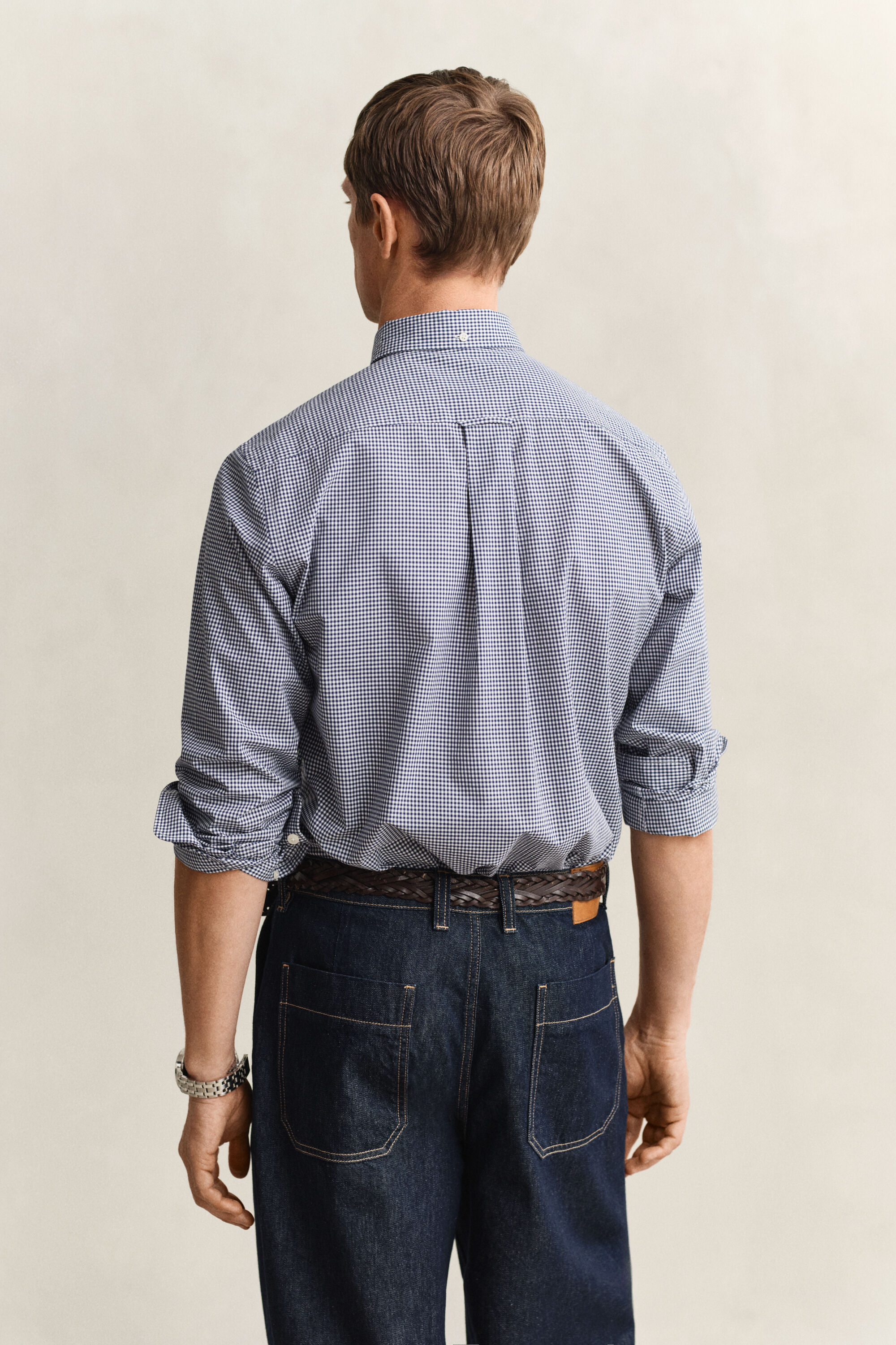 Gingham-ruudullinen Classic-popliinipaita