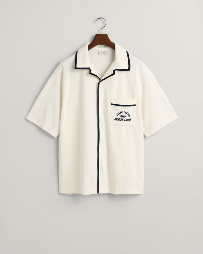 Relaxed fit ‑mitoitettu lyhythihainen Terry Cloth -paita