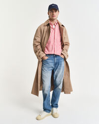 Regular&nbsp;fit ‑mitoitettu raitapaita puuvillapellavaa